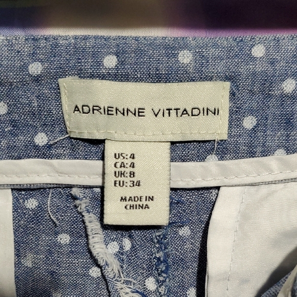 Adrienne Vittadini Women's Blue Polka Dot Shorts - Picture 3 of 3